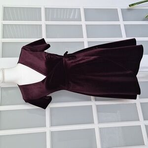 One Clothing Los Angeles Plum Velvet Wrap Dress